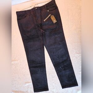 Men's Classic Cotton Black Corduroy Chino Pants, Size 42, Snover, NWT